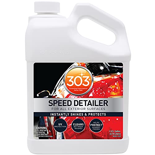 303 Products Speed Detailer - Instantly Shines and Protects Paint - for All Exterior Automotive Surfaces - Cleans Between Washes - UV Protection, 1 Gallon, (30229)