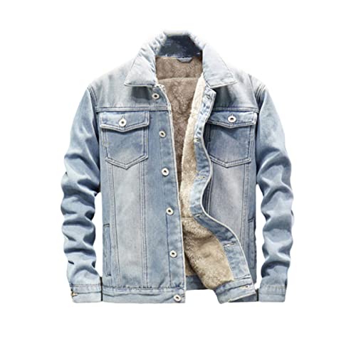 Veste en jean homme contre le froid avec polaire épaisse thermique M