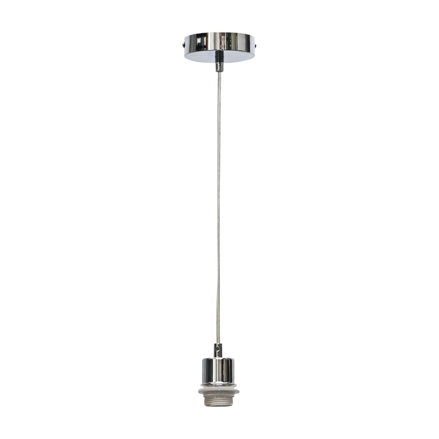 Firstchoicelighting Chrome Polished Ceiling Light Pendant Lampholder Cable Suspension Kit, Led Compatible, Max Length 100Cm