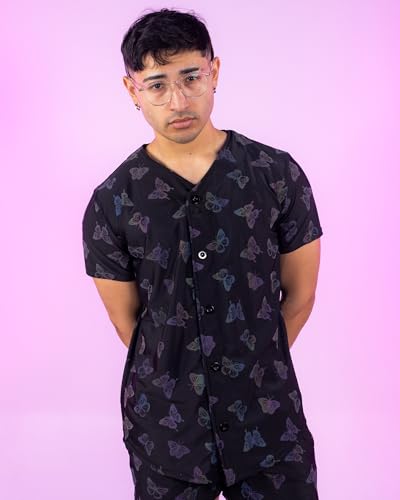 Blacklight Reactive Psychedelic Jersey, Vibrant Festival Wear Raves & Parties4