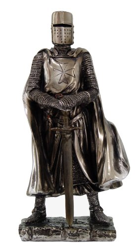 PTC 7 Inch Cruzado Armored Caballero con Gran Espada Estatua Figura Decorativa