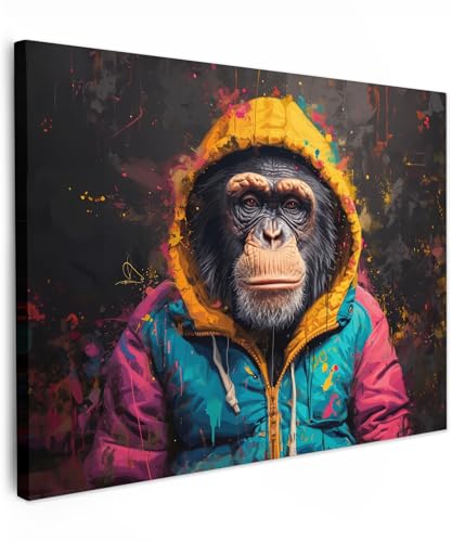 Peinture singe en manteau pour habiller un mur vide de salon