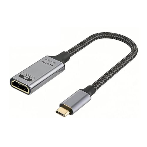 Câble USB C vers HDMI 2.1 EMI/RFI en nylon tressé robuste blindé 8K