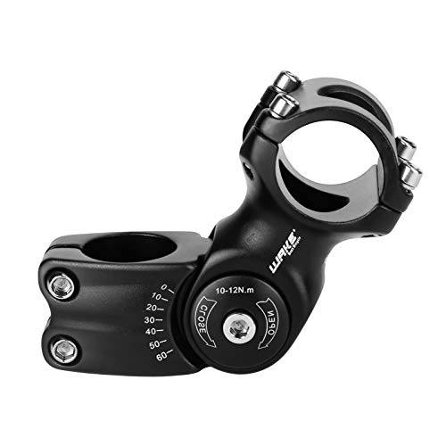 BicycleStore Bicycle Bike Stem, 25.4mm 90mm Aluminum Alloy Mountain Stem Riser 0-60 Degree Adjustable Bike Handlebar Stem Lightweight Stem Extender for Most Road MTB Mountain Bike