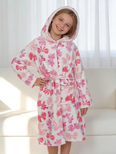 Image of Doctor Unicorn Soft Hooded Rainbow Bathrobe Sleepwear for Girls