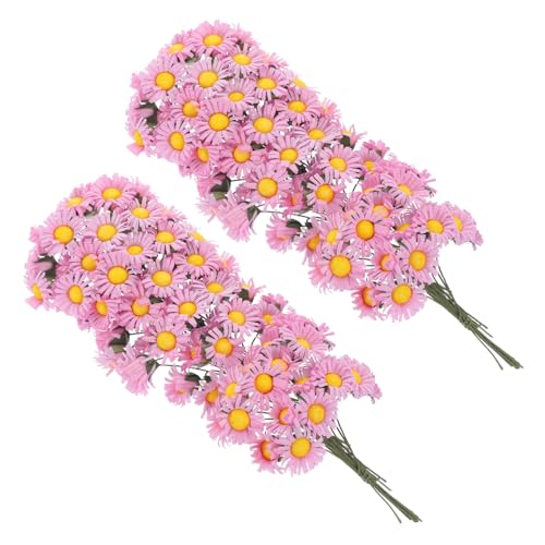 VALICLUD 100Piezas Flores Artificiales De Margarita Falsas para Decoración De Hogar Oficina y Bodas Adornos De Flores De Margarita Falsas