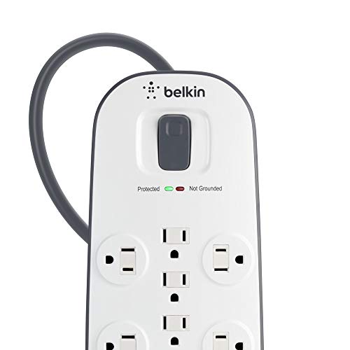 Belkin 12-Outlet Advanced Power Strip Surge Protector, 8Ft Cord, Telephone And Coaxial Protection, 3996 Joules #TOP4
