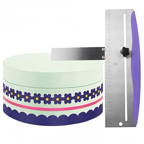 12 Inch Stainless Steel Cake Scraper, Cake Scraper Smoother Leveler And Smoother, Icing Spatula, Cake Leveler Adjustable Kitchen Spatula For Mousse, Cheese, Cream Cake, 30.5 * 9Cm