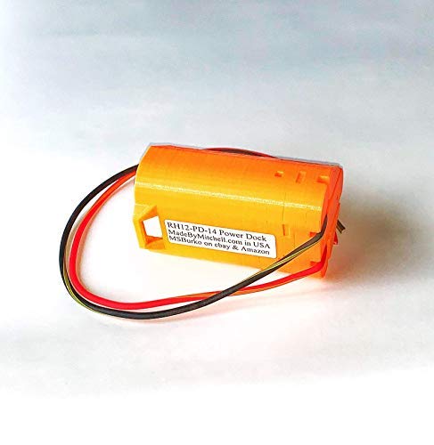 Fits RIDGID 12V Hyper Battery, 14AWG Wired Mount Holder DIY Power for: Lights, Tools, Toys, Power Wheels, Anything #RH12-PD-14