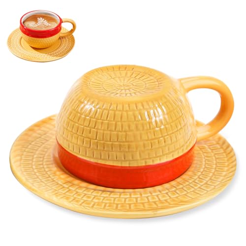 Violetfox Anime Tasse Luffy Anime Keramik Kaffeetasse Kreativ Cartoon Tassen Tee Milch Tasse Geschenk für Weihnachten Geburtstag Jubiläum