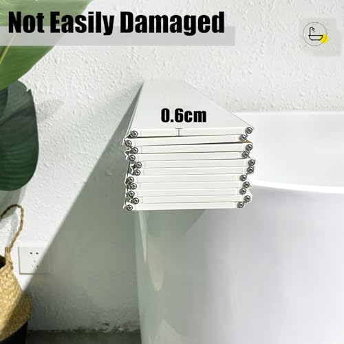 Bandeja de bañera multifuncional plegable de PVC con cubierta plana de plástico antipolvo para bañeras estándar, tapa de baño perfecta para relajación y organización