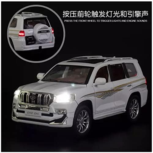 Image of 1:24 Scale Big Toyota Prado SUV Toy Car | Metal Pullback Diecast Car for Kids with Openable Doors, Sound, Light Effects Toy for Car Enthusiasts (Color As Per Available),black