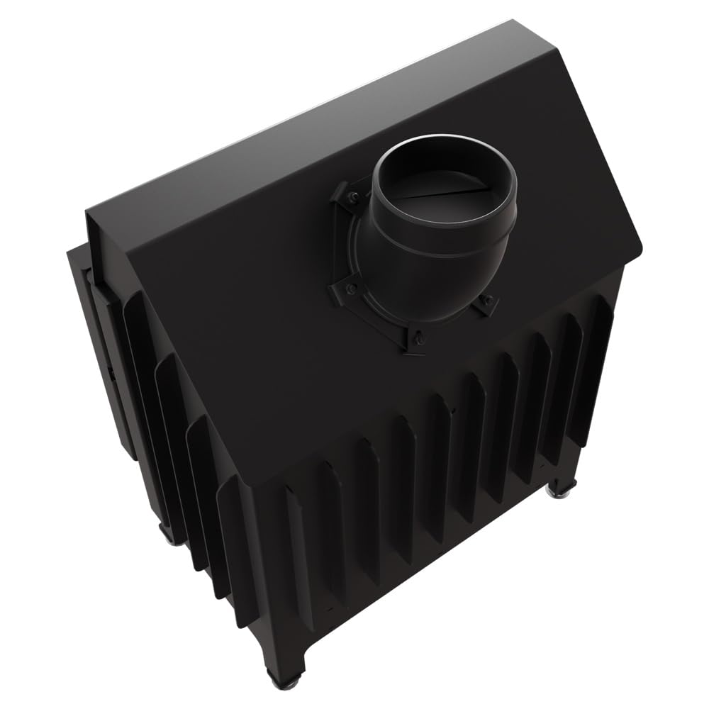 KRATKI Kamineinsatz aus Stahl ZIBI rechts 11 kW Ø 180 schwarz Verkleidung mit Türfeder
