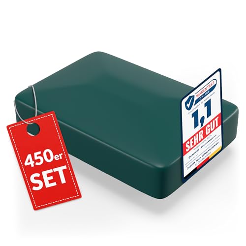 Qualinos 450x Zaunpfostenkappen 60x40 mm, Walmdach für Zaunmontage, Grün