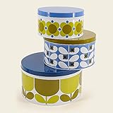 Orla Kiely Set mit 3 stapelbaren Kuchenformen im Retro-Design, Pusteblume / Himmelblau