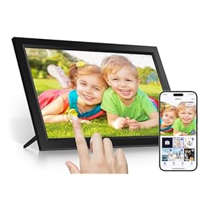 15.6 Inch WiFi Digital Photo Frame, 1366 x 768 HD IPS Touch Screen, 32GB Memory, Auto Rotate, Wall Mountable Share Moments Instantly via Uhale App from Anywhere