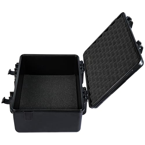CROWNSHOP 1PC Hard Case with Foam Portable Lockable Storage Box