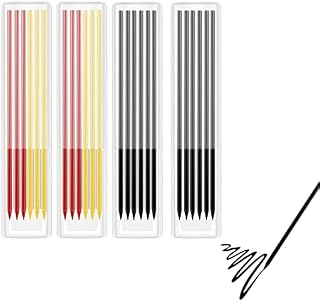 AIEX 24 Pcs 2.8mm Pencil Refills, Multicolor Solid Carpenter Pencil Refills for Carpenter Mark Pencils Scriber Architect Drawing Marking (Grey, Red and Black)