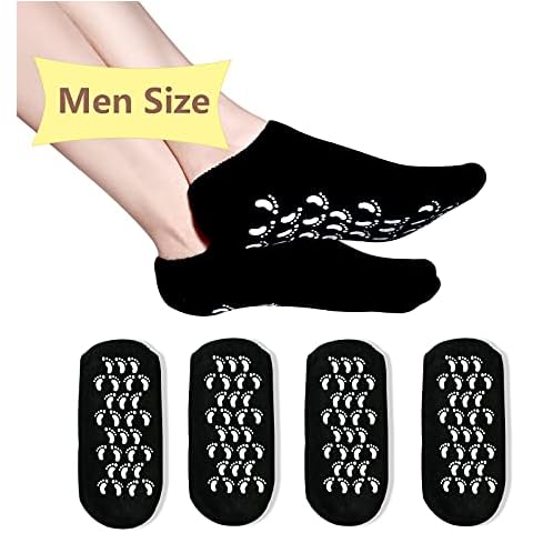 Moisturizing Socks, Gel Socks Soft Moisturizing Gel Socks, Gel Spa Socks for Repairing and Softening Dry Cracked Feet Skins (Men Size(Black)) Cover