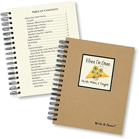 Write it Down Series by Journals Unlimited, Guided Journal, When I'm Gone, My Info, Wishes & Thoughts, Full-Size 7.5"x 9", Kraft Hard Cover, Made in USA Cover