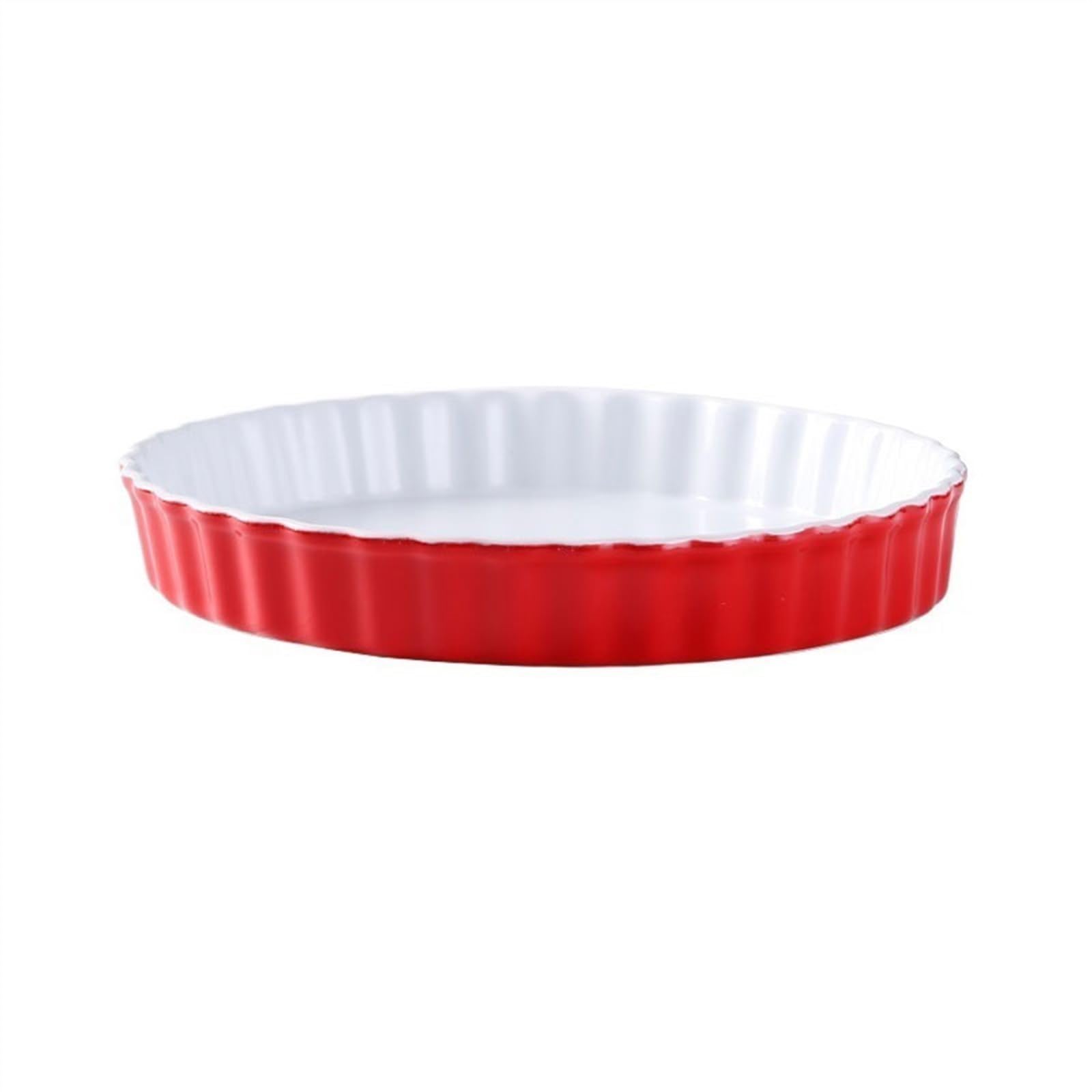 Naczynie do pieczenia Forma do pieczenia pizzy Ceramiczny piekarnik użytku domowego Kuchenka mikrofalowa Specjalny talerz ciasta Odporny na wysokie temperatury Ser Talerz ryżu(Red,10inches)
