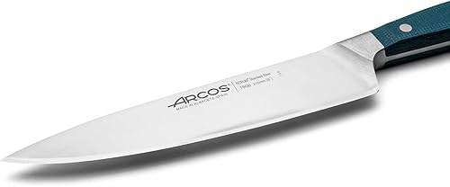 Miniatura 3 de Arcos Cuchillo de chef forjado de acero inoxidable, tamaño 8 pulgadas. Mango profesional de micarta y borde especial de seda y hoja plateada 8.268