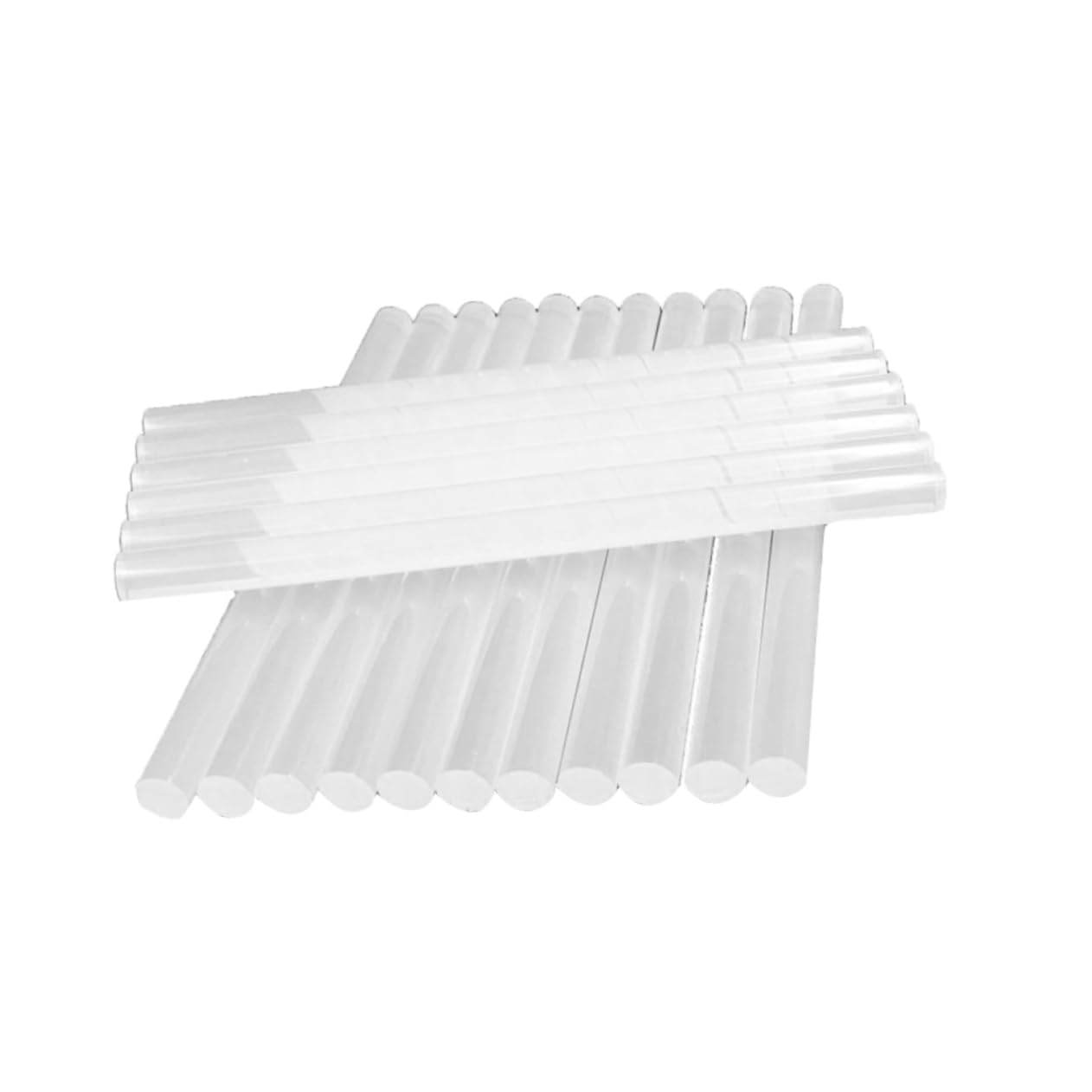 Bastoncini di Colla a Caldo Bianchi Trasparenti 7mm 19 Cm | Resina Termoplastica, Confezione da 100 Pezzi, per Ceramica e Plastica, Ufficio e Scuola