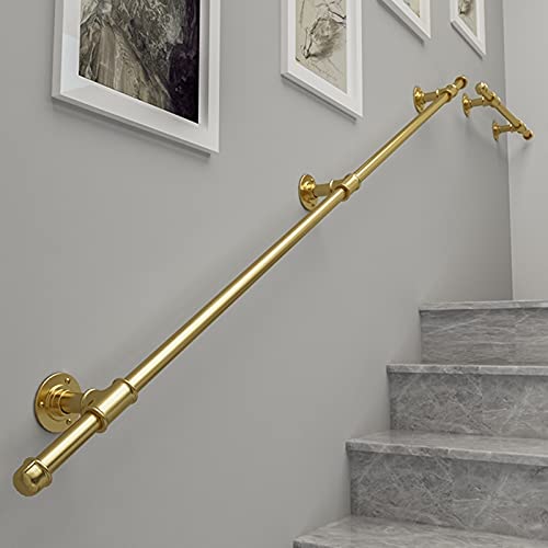 Rambarde d'escalier dorée moderne main courante extérieure 3m fer forgé escalier terrasse - 5