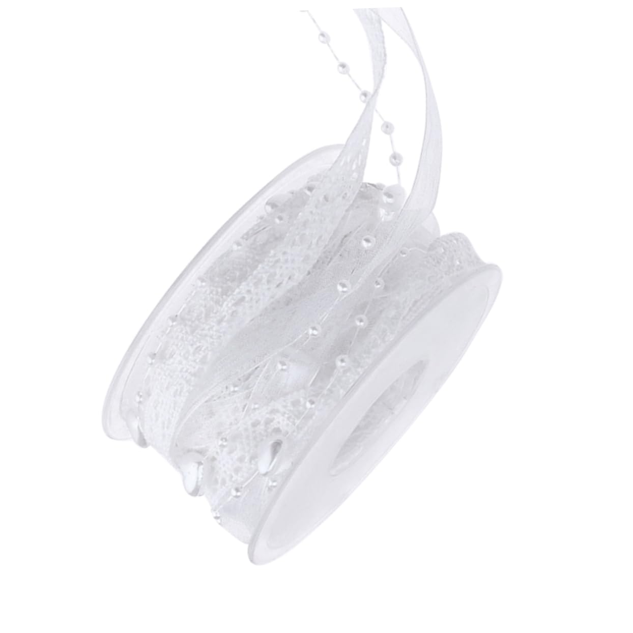 Uonlytech 3 Stück 5 Spitzengewebe Hochzeit Schleife Partydekorationen hübsches Band Brautduschendekorationen geschenkband Partydekoration Handwerk Wickelband Weiß