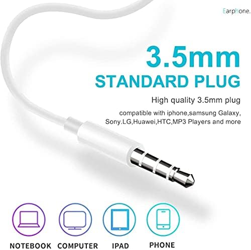 Earphones Wired In-Ear headphones wired Earbuds 3.5mm Jack headphones Noise Isolating Earbuds With Microphone remote contro Compatible with iPhone IPad Samsung HUAWEI Android Tablets and More device