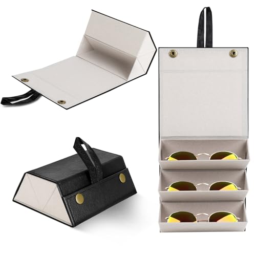 Image of Travel Sunglasses Organizer, Sunglasses Travel Case for Multiple Pairs, Multiple Glasses Travel Case for Women, Men