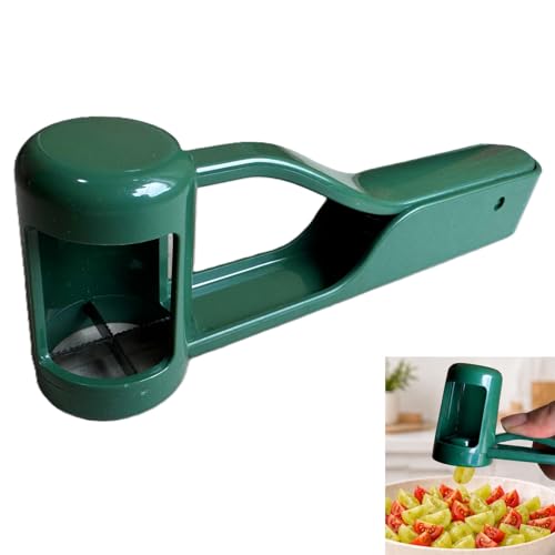 VBK Coupe Raisin Gadget, Gadget Cuisine de Tomate Raisin, Decoupe Legumes de Salade Fruits en 4 Morceaux Vert