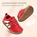 STQ KIDS Toddler Wide Toe Box Barefoot Shoes Girls Boys Sneakers Lightweight Fashion Tennis Shoes Non-Slip Zero Drop Kids First Walking Running Shoe Activities School Red Toddler Size 7