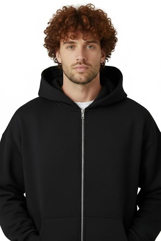 besick Solid Casual Wear Oversized Fit Zipper Hoodie for Men-picture-34