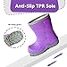 Greentiming Toddler Winter Rain Boots, Insulated Waterproof Kids Snow Boots Fleece Lined Cozy Insulated Boot for Boys Girls, Purple Size 3