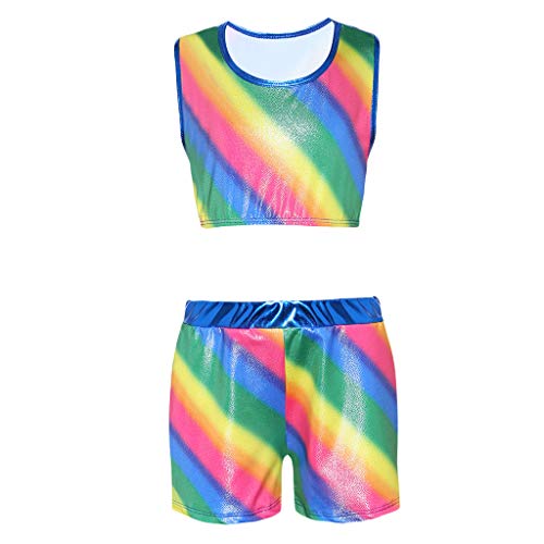 DYNWAVE Conjunto de 2 Peças de Maiô de Ginástica Sem Mangas para Meninas E Meninas para Meninas -íri