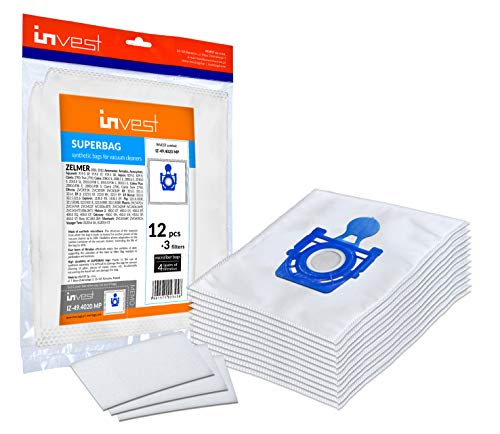 Lot de 12 sacs d'aspirateur pour Zelmer Twist, Elf, Fakir Prestige 1800, 1900, Orion