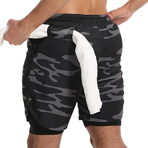 JWJ Men's Running Athletic Workout Sports Mens 2 in 1 Shorts Breathable Gym Short for Men with Pocket2