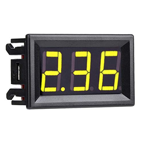 0.56 en Dos Cable Digital Panel de Corriente DC 0-10A Amperio para Medición de Alta Precisión (Fuente de color amarillo retroiluminado)