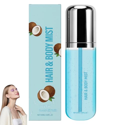 Brume corporelle à la noix de coco pour femme, brume longue durée pour les cheveux et le corps pour femme,spray parfumé léger toute la journée pour les cheveux et la peau,apaisant pour hydrater (1pcs)