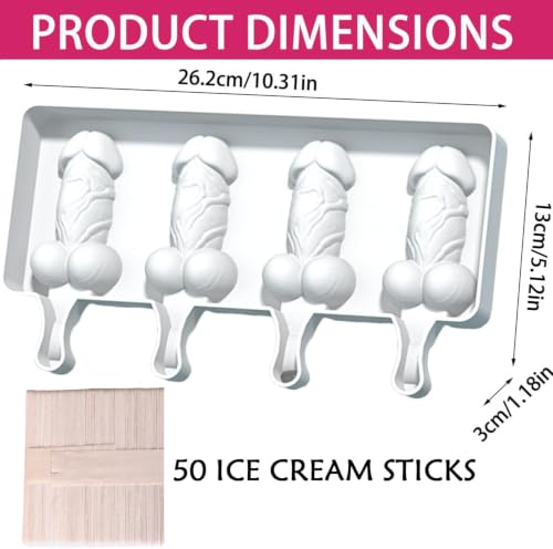 Set de moldes de silicona para paletas con 50 palitos miniatura 5