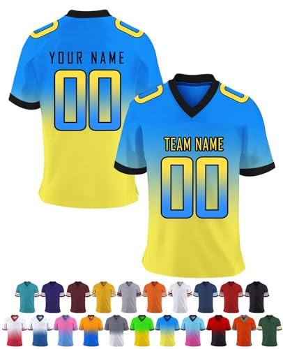 Camiseta de fútbol americano personalizada, camiseta de fútbol personalizada, número de nombre del equipo, tela transpirable, tallas para jóvenes y adultos, Color 03, Altoa única
