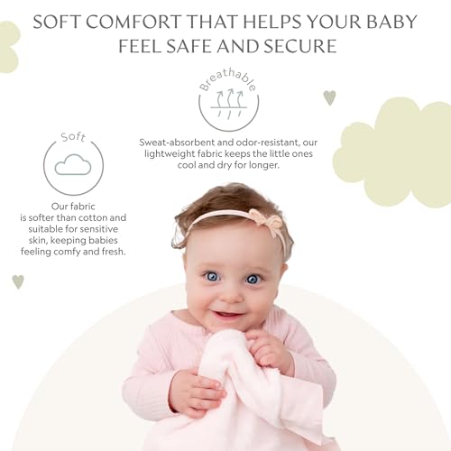 Image of Ultra-Soft Lovey Security Blanket Plush, Satin Trim 16x16 Pink