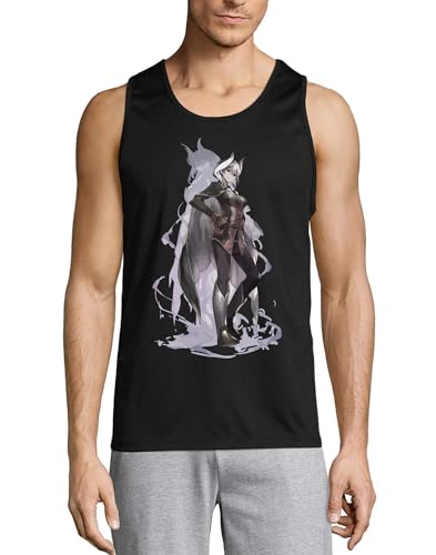 Camiseta sin mangas hombre de algodón negro ligera modelo Anime 114