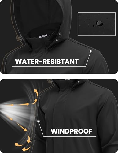 COOFANDY Rain Jacket Men Waterproof Lightweight Packable Raincoat Hooded Windbreaker For Hiking Golf Running2