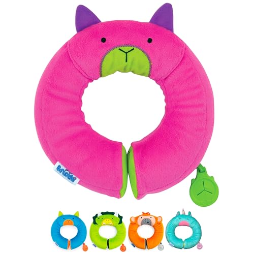 Trunki Cojín Cervical Coche Niños con Mentonera | Cojín Cuello Viaje Niños Ideal para Coche, Avión, Bicicleta o Cochecito | Reposacabezas Coche Niño y Niña | Cojín Yondi | Betsy (Rosado)