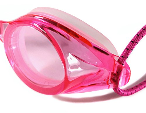 Image of Anti Fog Racing Swimming Goggles with Quick Adjust Bungee Strap (pink)