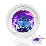 灰皿 フォートナイト はいざら 円形 ガラス製 タバコ固定 喫煙具 おしゃれ インテリアグッズ 滑りとめ 洗いやすい 卓上用