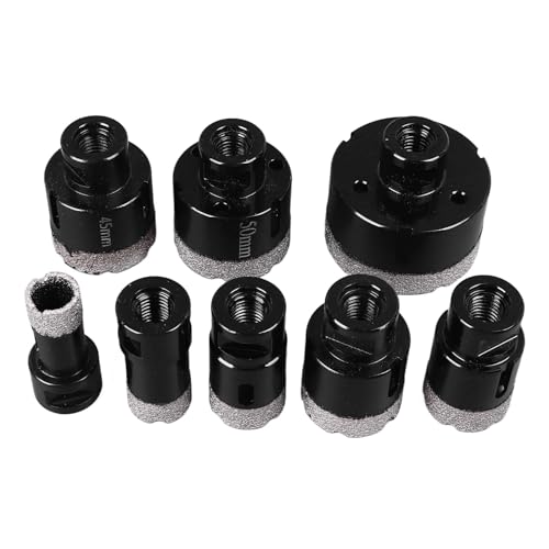 Kit de 8 brocas diamantadas M14 para perforar mármol, vidrio, ladrillo, piedra y cerámica, con caja de almacenamiento, brocas avellanadoras con punta de diamante miniatura 3