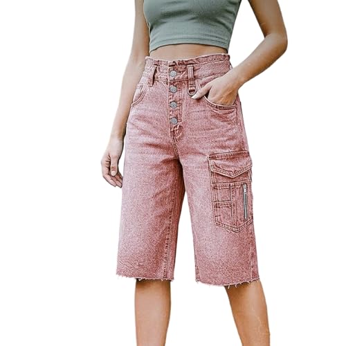 Pantalon court en denim pour femme, idéal pour vos sorties d'été et look vintage casual